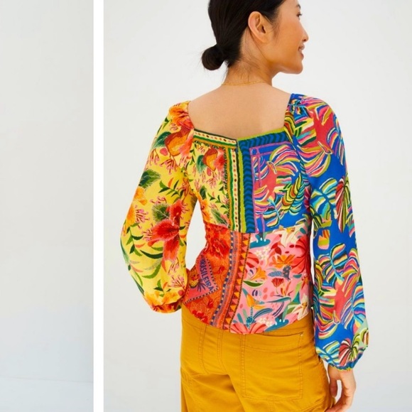 Anthropologie NWT Farm Rio Printed Puff - Sleeved
Blouse Size XS. But - Picture 3 of 10